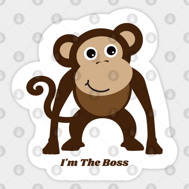 I'm The Boss Monkey Sticker by Animal Specials